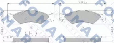 FOMAR FRICTION fo421881 -  Комплект тормозных колодок, дисковый тормоз